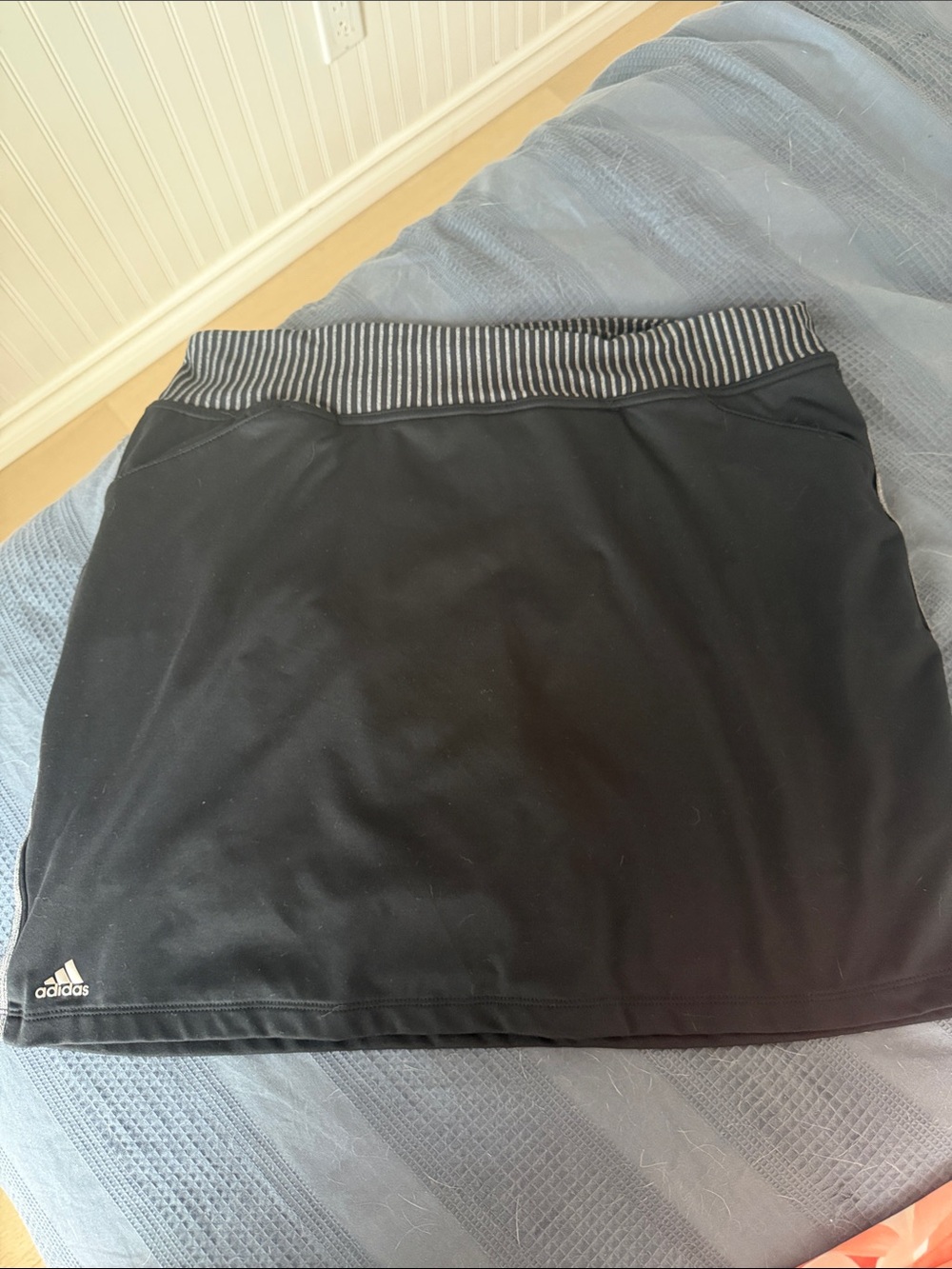 adidas Black Women's Athletic Skirt with Striped Waistband